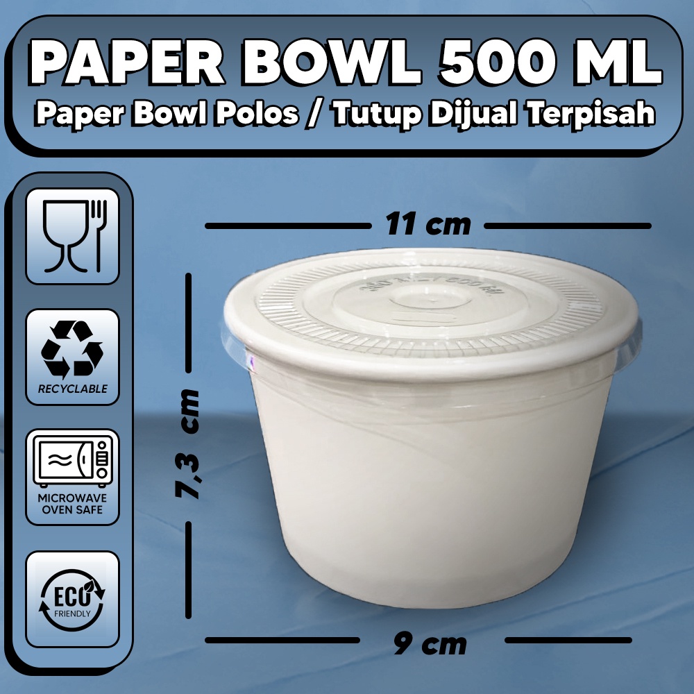 Jual Paper Bowl 500 ml / Mangkok Kertas / Rice Bowl Paper 500 ml