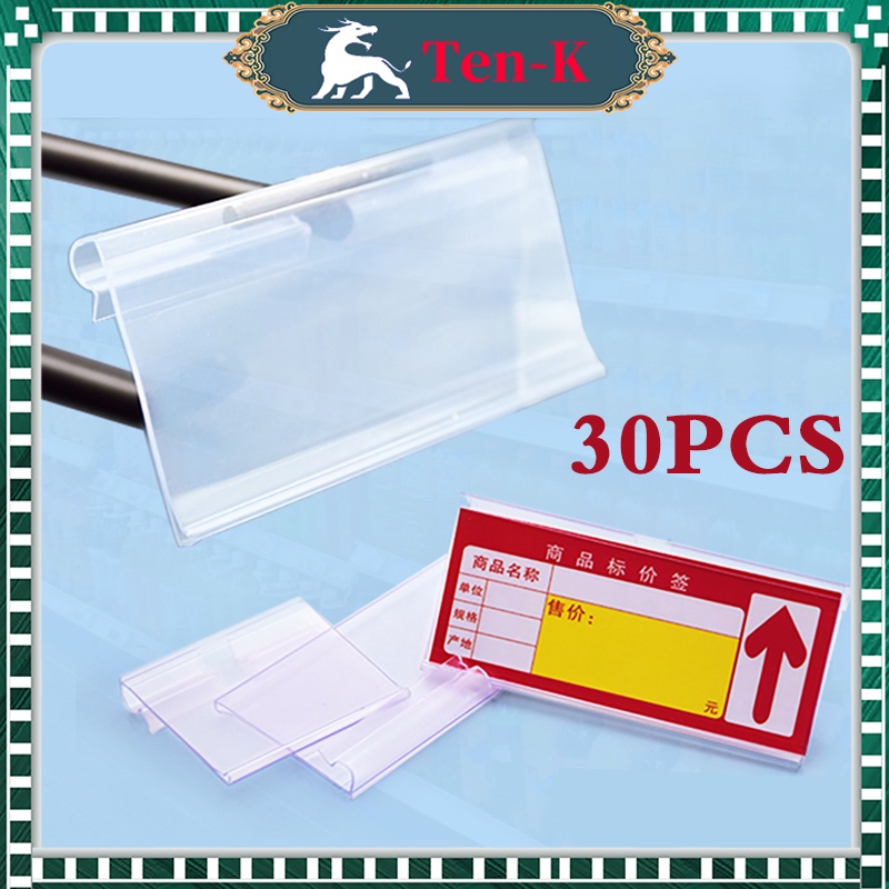 

30PCS Price Tag Holder Label Harga Akrilik 6x4.2 cm