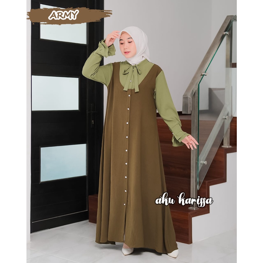 DRESS ARISTA AKU KARISSA OVERALL LOOK HANGOUT STYLE OOTD FASHION REMAJA MASA KINI
