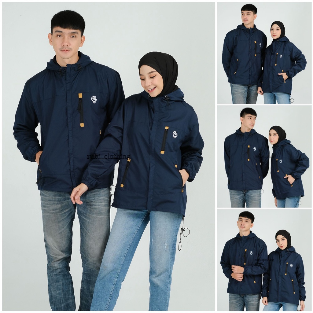 Jaket Pria Parasut Jumbo Waterproof Original FCF Size M L XL XXL / Jaket Gunung Pria Waterproof FCF