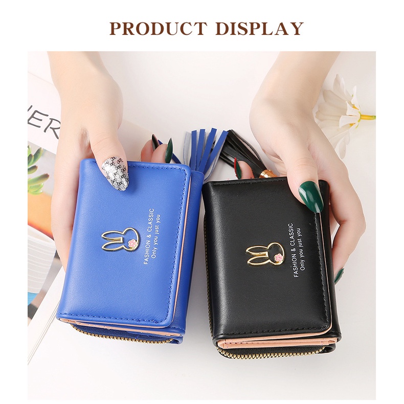 JJ 1560 Dompet Lipat Relesting Wanita Motif Kelinci Import