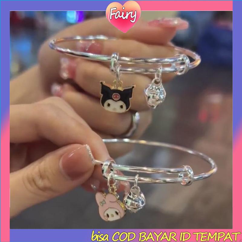 Gelang Kartun Wanita Cinnamoroll Dog Kuromi Sahabat Pasangan yang Dapat Disesuaikan Fashion Korea F