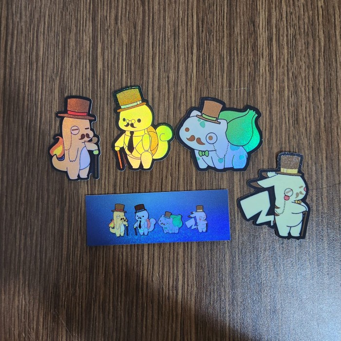 

Sticker Hologram Anime - PSH1233 - Pokemon - Starter 5pcs