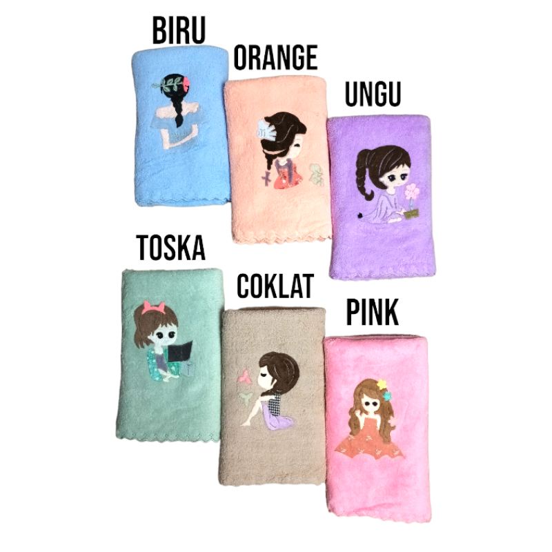 Handuk Anak Bayi Microfiber Bulu Uk 35x75 cm Part 3