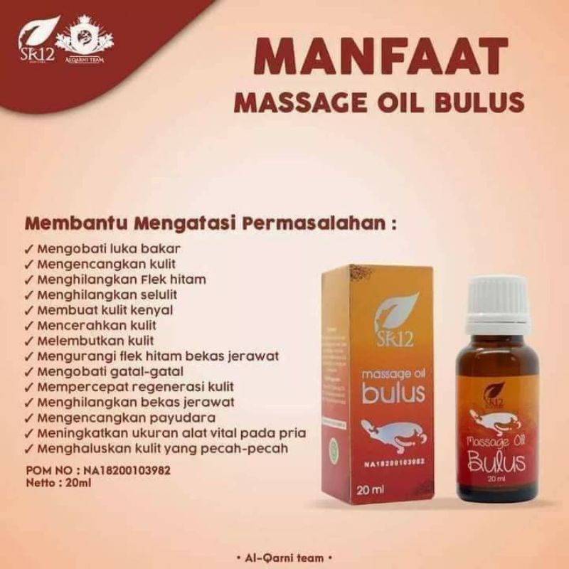 MINYAK BULUS SR12/HERBAL Bermanfaat untuk Mengencangkan Otot pria wanita