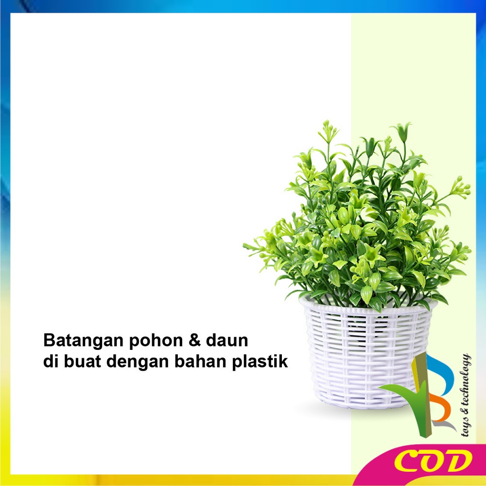 RB-C622 C631 Pot Tanaman Hias Bunga Plastik Artifisial Plant / Tanaman Hias Gantung Daun Rambat Dekorasi Dinding