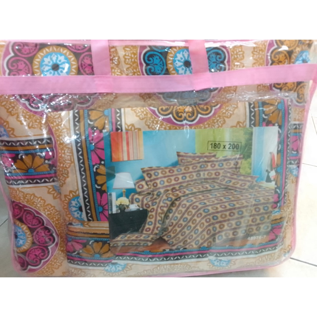 Bedcover 180x200 Murah Set GRAND CITY Nomor 1 Motif Grosir
