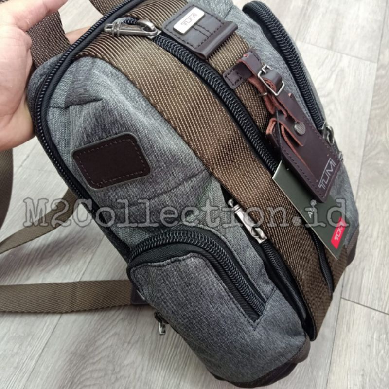 Slingbag Tumi Saratoga Alpha Bravo Grey Bodybag Tas Selempang Mirror Quality