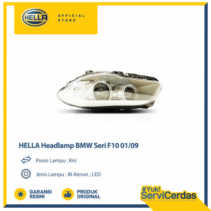 Lampu  Headlamp Mobil Hella BMW Seri F10 01/09 (Kiri) Xenon - Lampu Depan Mobil