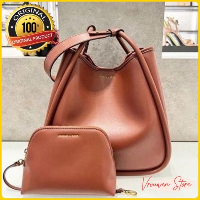 TAS WANITA CHARLEESS N KEIITHH CK CIRCLE HANDLE TOTE BAG ORIGINAL SFD52646O