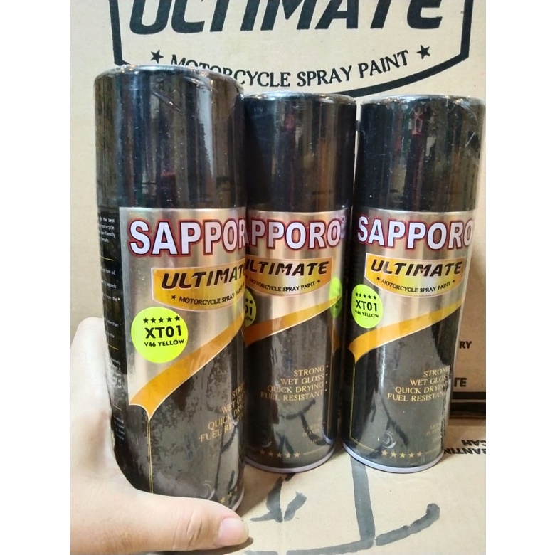 cat spray pilok pilox cat semprot sapporo ultimate saporo xt01 v46 yellow kuning extreme colours 400ml