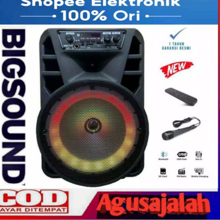 Langsung Kirim ✅COD SALON BLUETOOTH KARAOKE FREE MIK WIRELESS  JINLONG JL1938 /SPEAKER MITING/SPEAKE