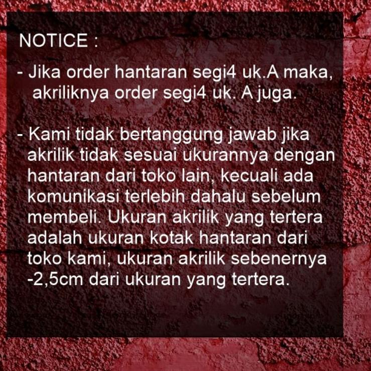 

は AKRILIK ( khusus pembelian 1 atau 2 pcs) e ㆅ