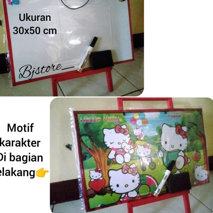 

(Z-8.9㊛) Papan Tulis / Whiteboard Anak ( FREE SPIDOL + PENGHAPUS ) dengan Penyanggah kayu Ukuran 30x50 cm viral