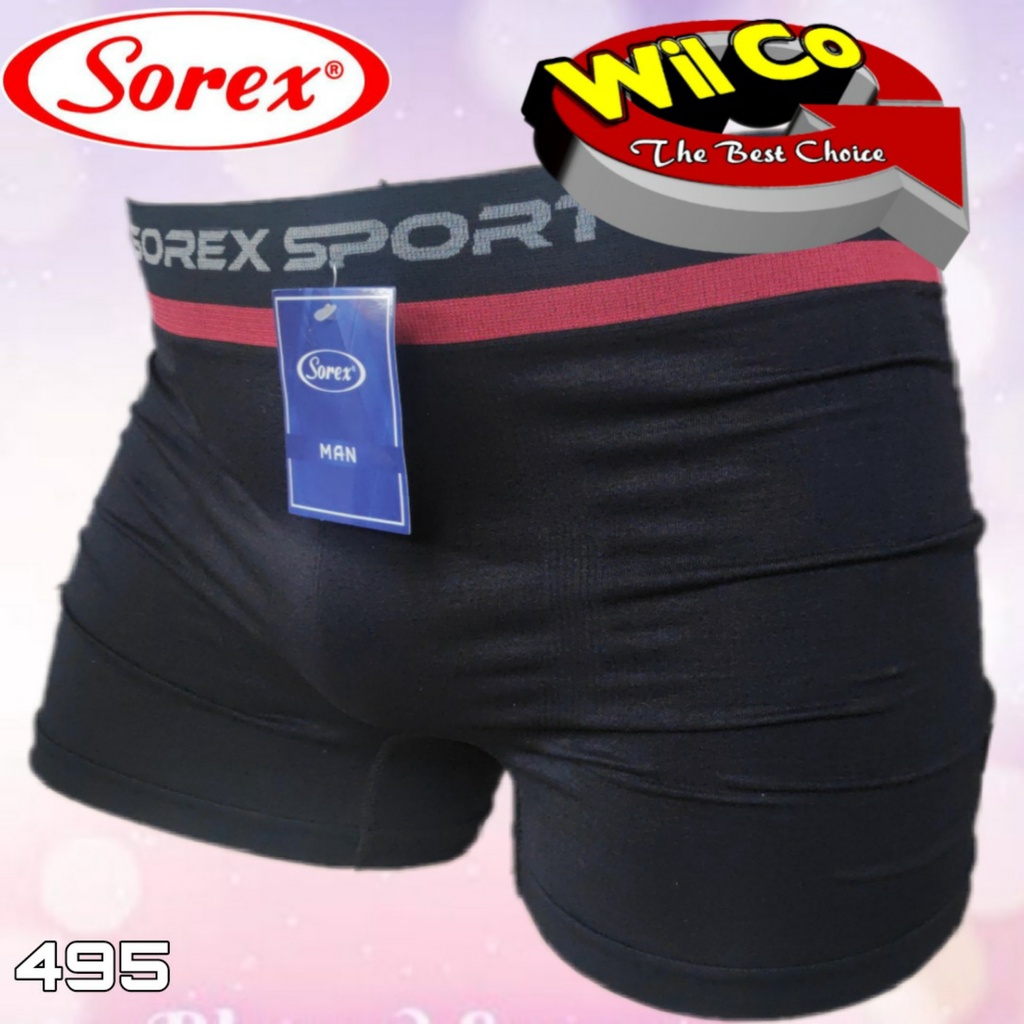 K495T - (HARGA PER 3 Pcs) CELANA DALAM BOXER PRIA PREMIUM SOREX SIZE (M-L) - (XL-XXL)