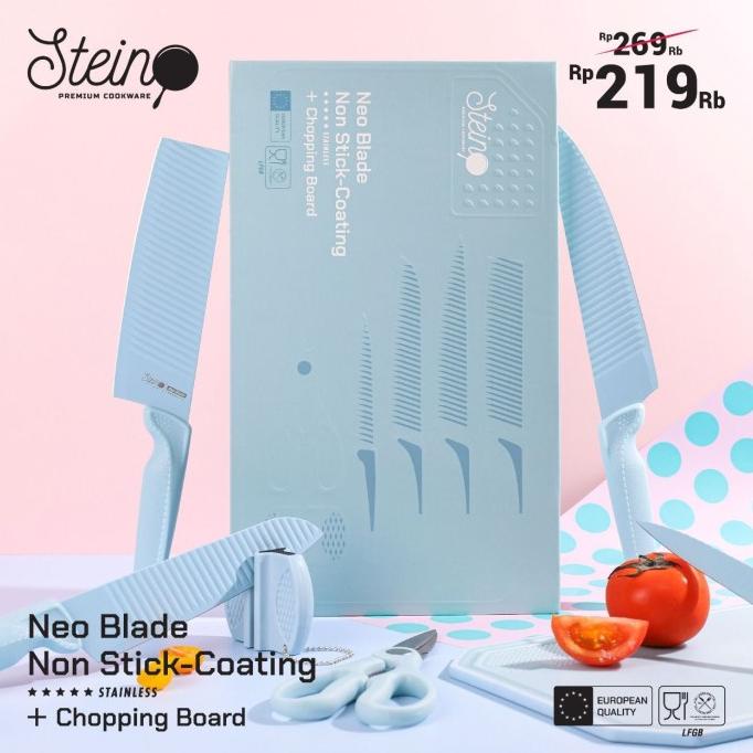 Neo Blade knife set Stein /pisau set biru Stein cookware
