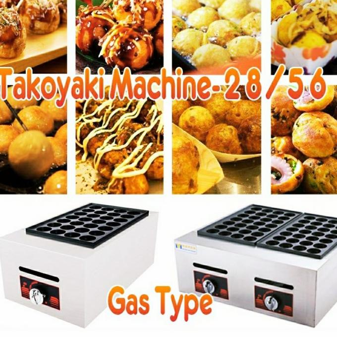 28/56 Lubang GAS TAKOYAKI BAKER / MESIN PEMBUAT TAKOYAKI / MESIN