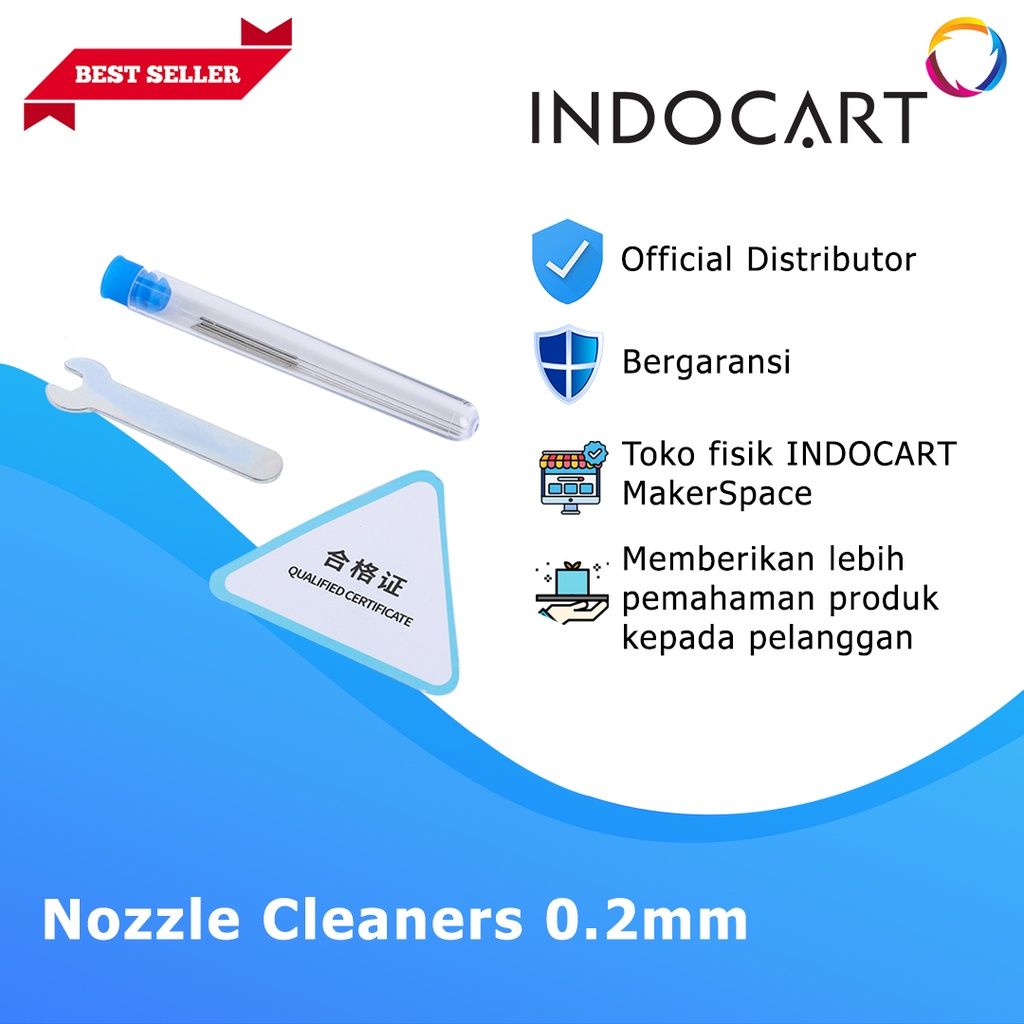 INDOCART 3D Printer Nozzle Cleaner Nozzle Cleaning Needle 0.2mm