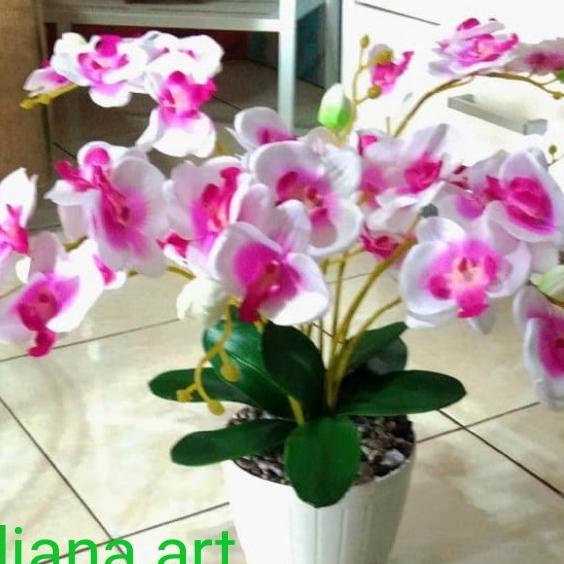 set anggrek hias#anggrek palsu#bunga plastik