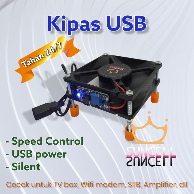 kipas fan usb 8 cm untuk wifi router / STB tahan 24 jam non stop