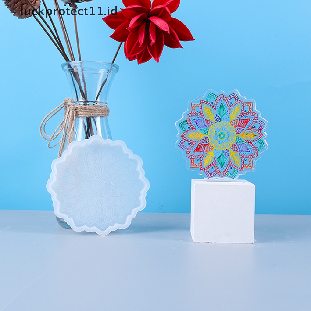 /Fashion Hot//// Mandala Tray Cetakan Untuk Resin Shiny Coaster Silicone Mold Untuk Epoxy Resin.