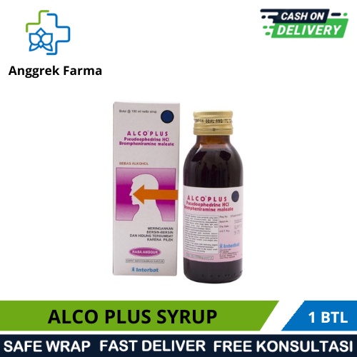 ALCO PLUS SYRUP 100 ML/OBAT PILEK ANAK/HIDUNG TERSUMBAT/BERSIN BERSIN