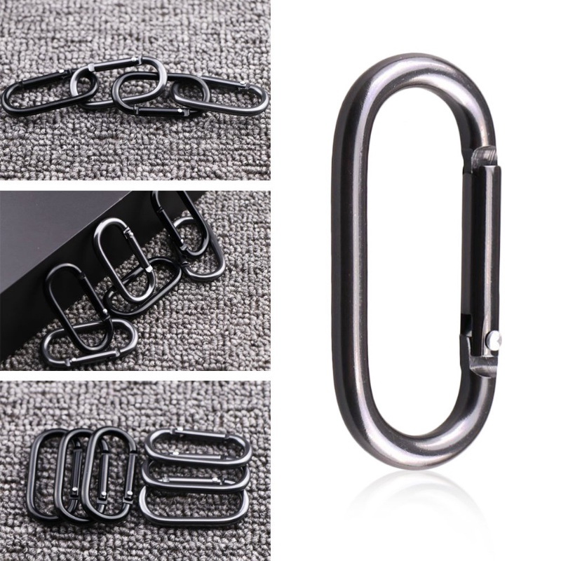 1pc Gantungan Bentuk U Gesper Logam Musim Semi Gantungan Kunci Klip Kait Carabiner Untuk Camping Outdoor Memancing Hiking