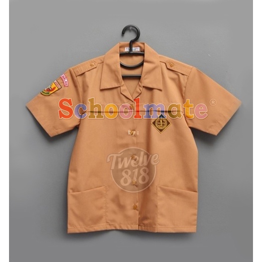 Schoolmate - Baju Pramuka SD Atasan Seragam Pramuka SD Putri Perempuan Lengan Pendek