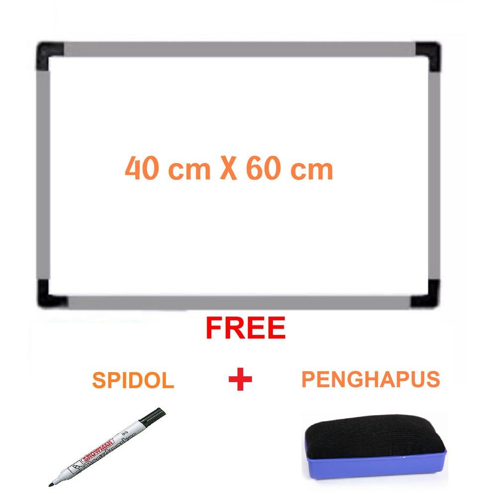

BISA COD White Board Papan Tulis Gantung Ukuran 40 cm x 60 cm Free Spidol dan Penghapus