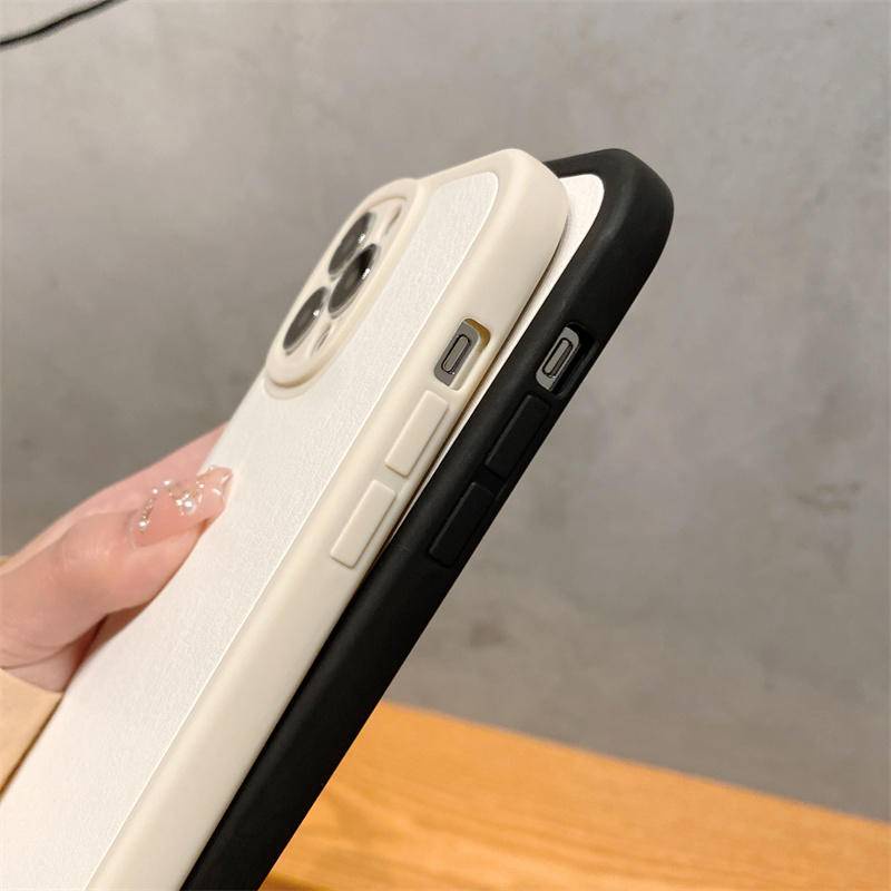IPHONE Casing Ponsel Bahan Kulit Matte Kulit Domba Ultra Tipis Untuk Iphone14 13 12 11 Pro Max Mini Plus Soft Cover