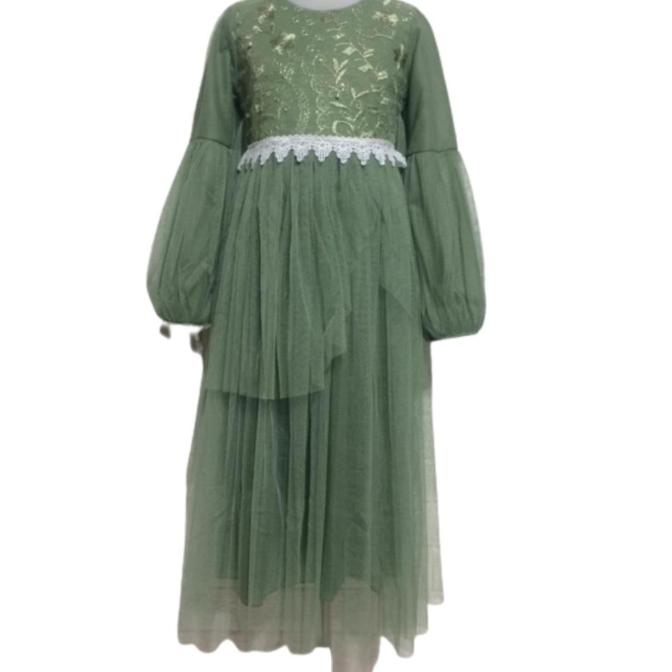 m6✫Sale❂➞ Baju Muslim Anak Perempuan Rndgngbsr | Gaun Pesta anak Usia 4 - 10 Tahun| Dress Anak Brukat Premium 56 ✫