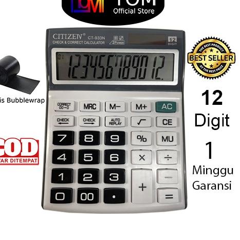 

[H-22 ♫♪] Kalkulator CT-933N 12 Digit - Calculator Check Dual 2 Power-bisa cod