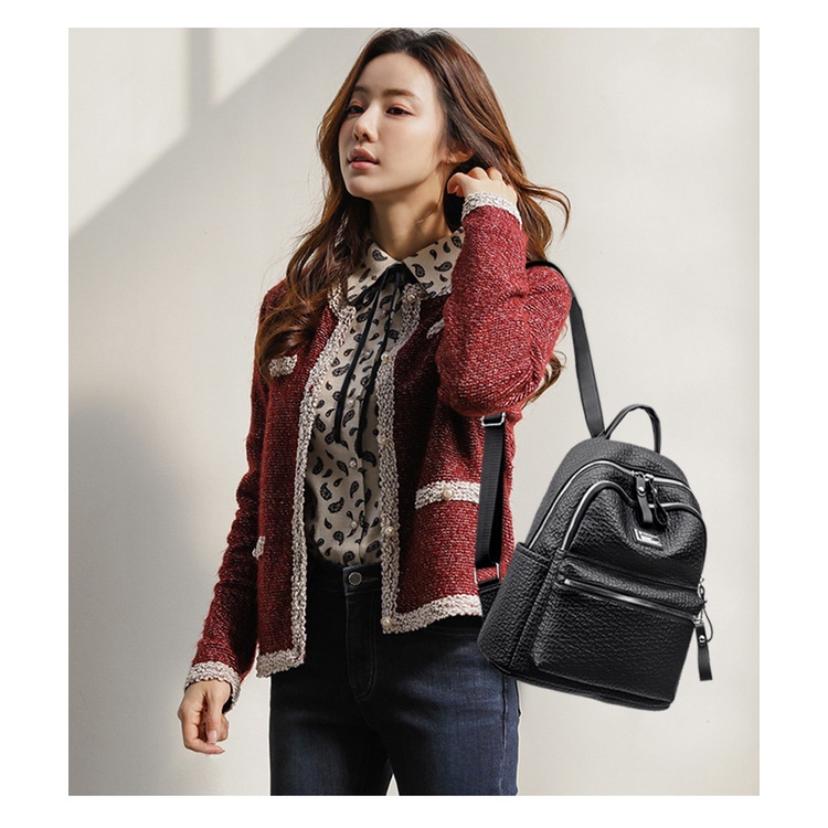 TAS RANSEL WANITA IMPORT KOREA TA717B5 KULIT CROCO HITAM CULTIVA BACKPACK SEKOLAH KERJA CEWEK KULIAH GENDONG REMAJA PUNGGUNG BRANDED BATAM PREMIUM FASHION KEKINIAN MURAH
