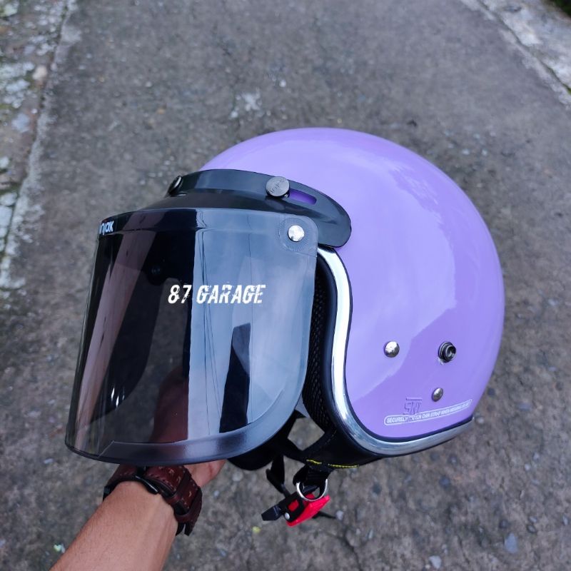 HELM BOGO DEWASA RETRO POLOS FULL LEHER SNI