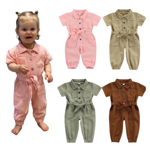 Kalila Eloise Kids Jumpsuit Anak Perempuan Bahan Katun Rami Umur 1 - 5 Tahun