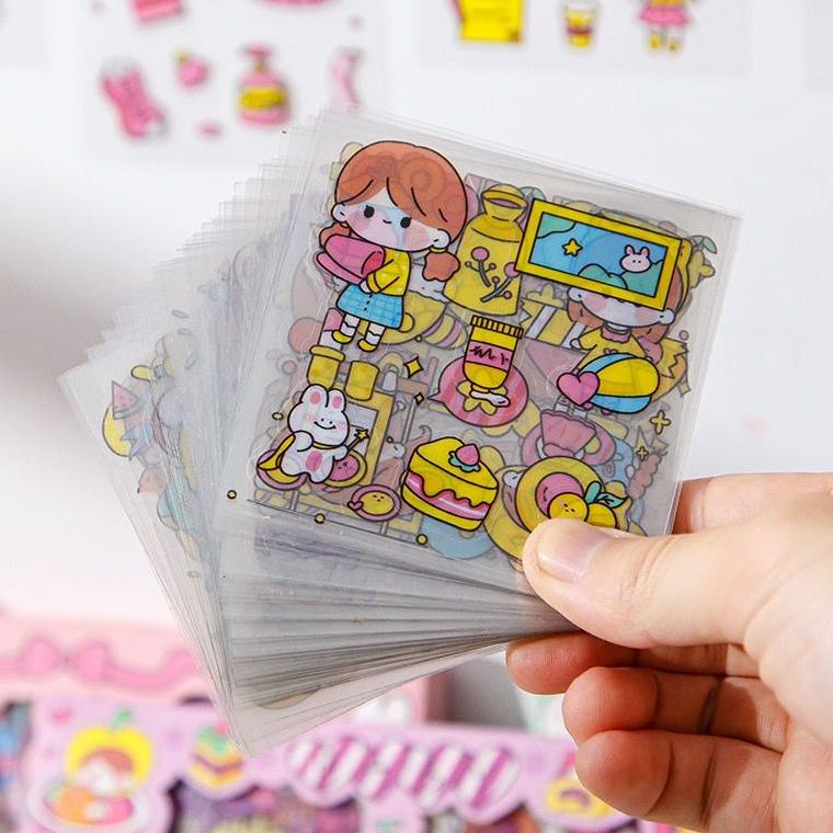 

[KODE PRODUK 6CAS97737] 100 Lembar Stiker Motif Kartun Korea Lucu Anti Air Dekorasi Handbook Scrapbook DIY