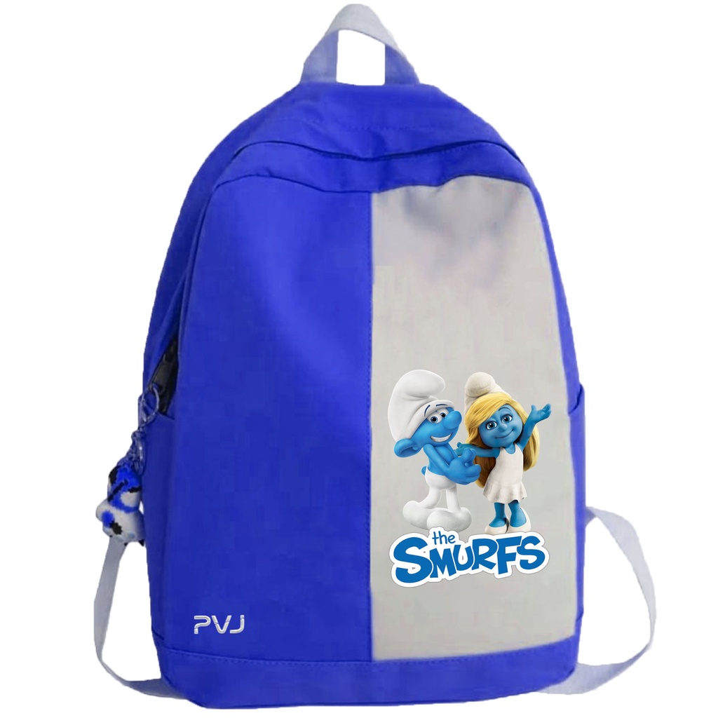 PVJ - Tas Anak Motif Karakter Animasi The Smurfs  Brainy dan Smurfette Unisex