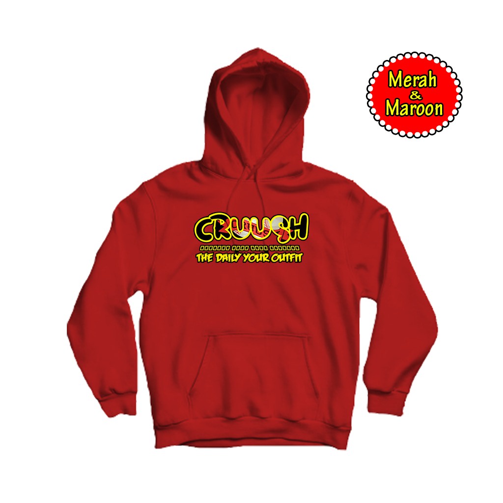 CRUUSH - Jaket Hoodie Cruush Hijau Botol Premium Unisex - Sweater Hoodie Cruush Pria Wanita Bahan Fleece Tebal