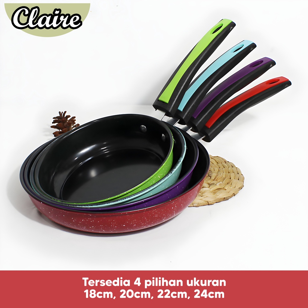 Panci Teflon Frypan Enamel / Panci Penggoreng Warna