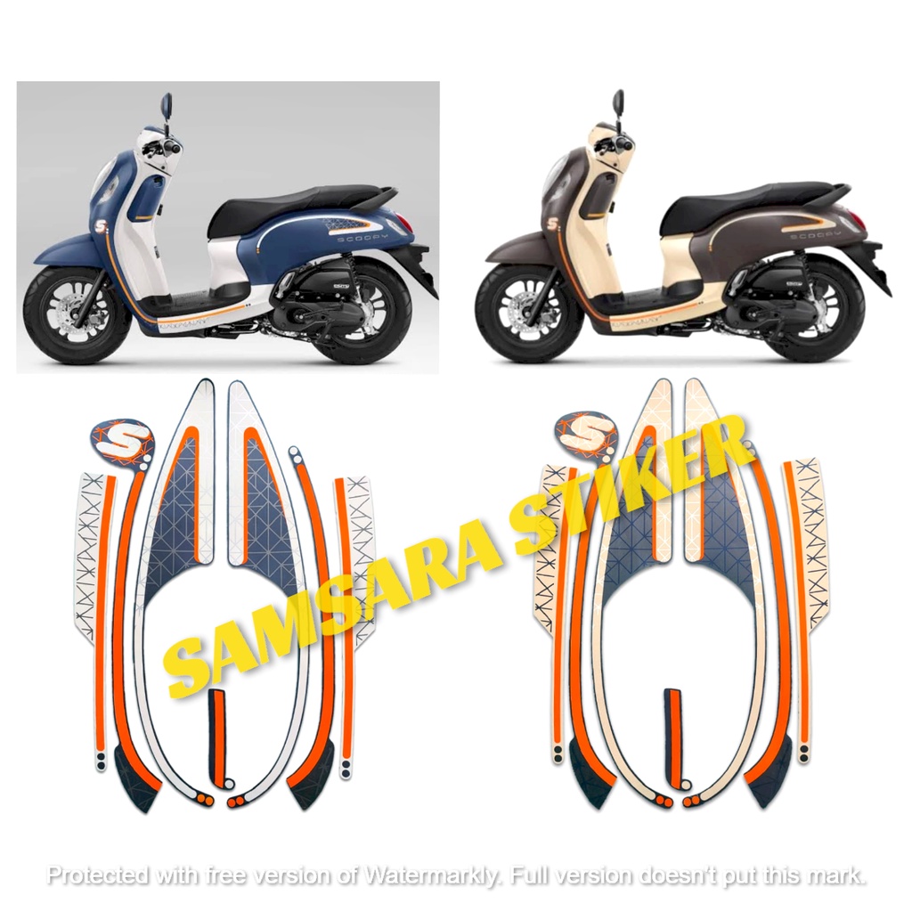 STICKER STRIPING MOTOR HONDA SCOOPY FASHION 2022 STANDAR FULL SET