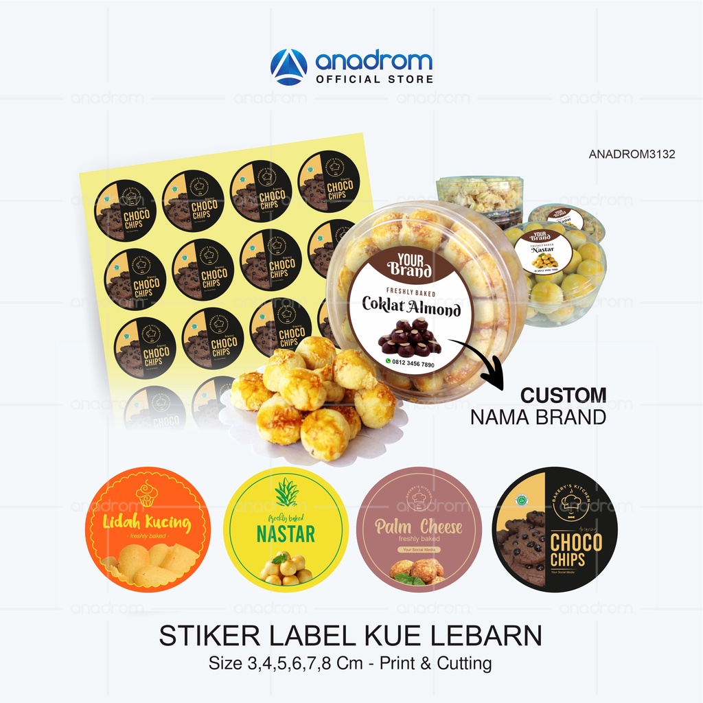

Sriker Label Kue Lebaran | Stiker Label Toples Kue | ANADROM 3132