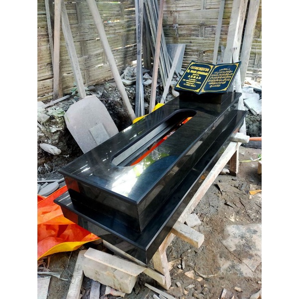 Kijing Makam Nisan Granit Hitam Asli Kepala Buku