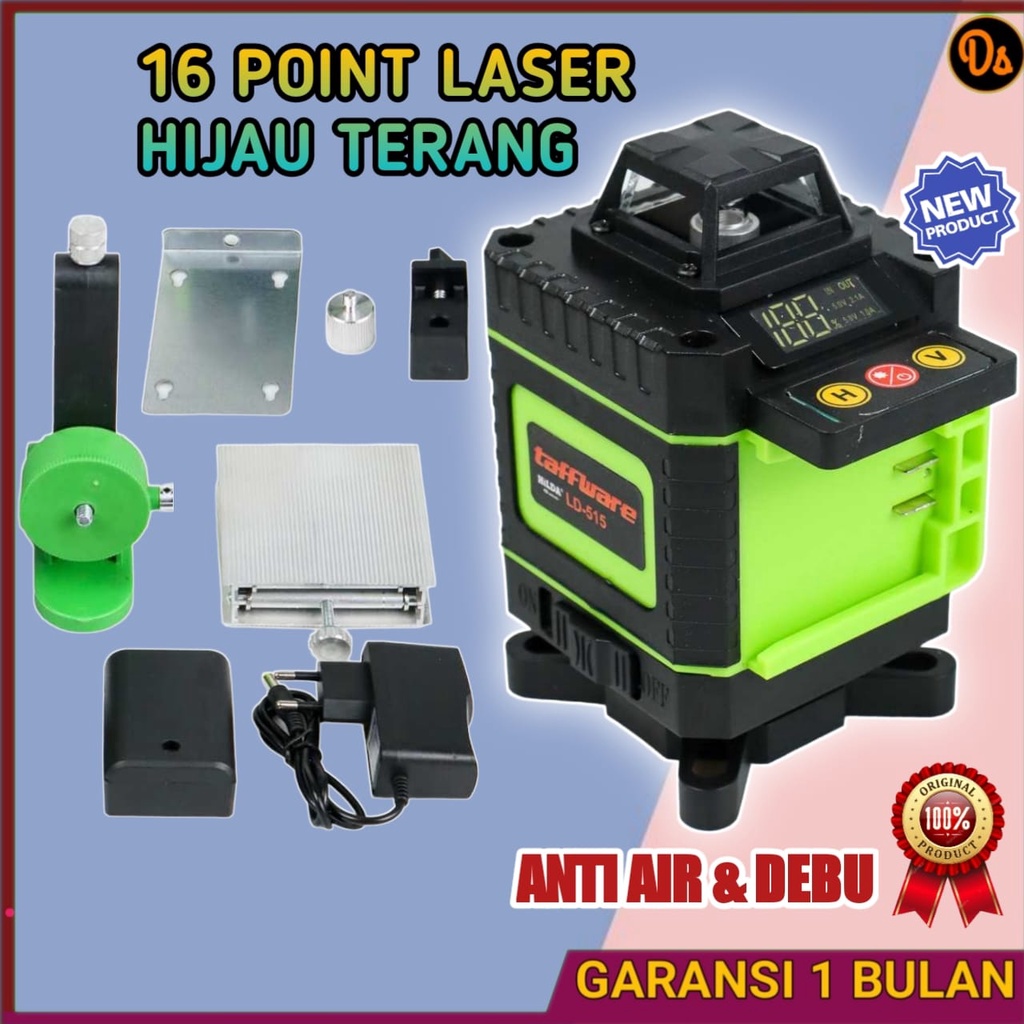 PROMO ORIGINAL Mesin Self Leveling 16 Line Laser 4D Remote - LD-515 Taffware Hilda - U7OT0BGR