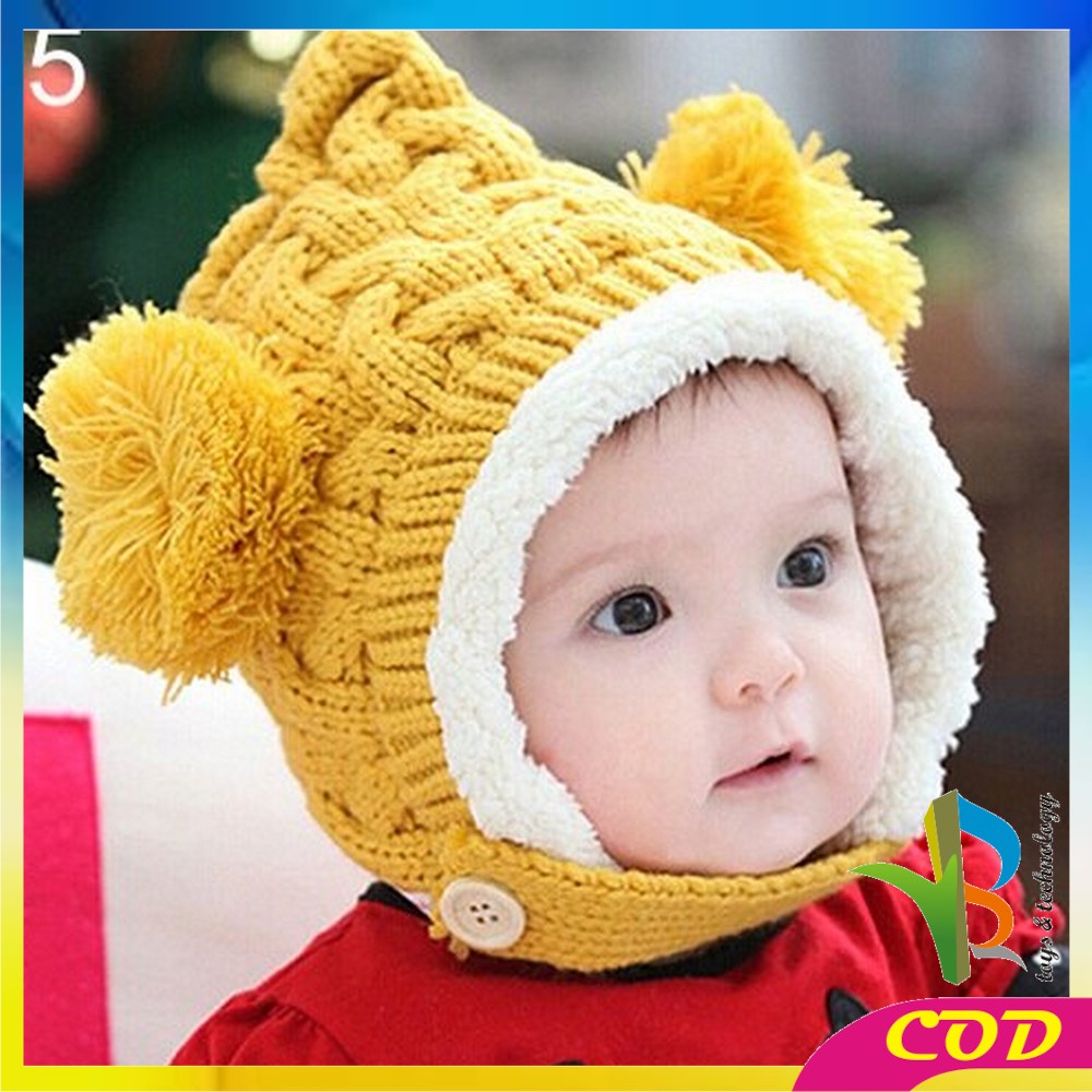 RB-P16 P23-30 Topi Kupluk Bayi Pompom Topi Anak Bucket Rajut Topi Korea Bunny Hat / Pilot / Unicorn