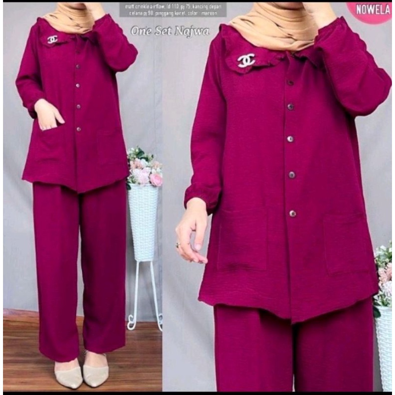 NAJWA SET/stelan Najwa crincle/Muafiifashion.id.