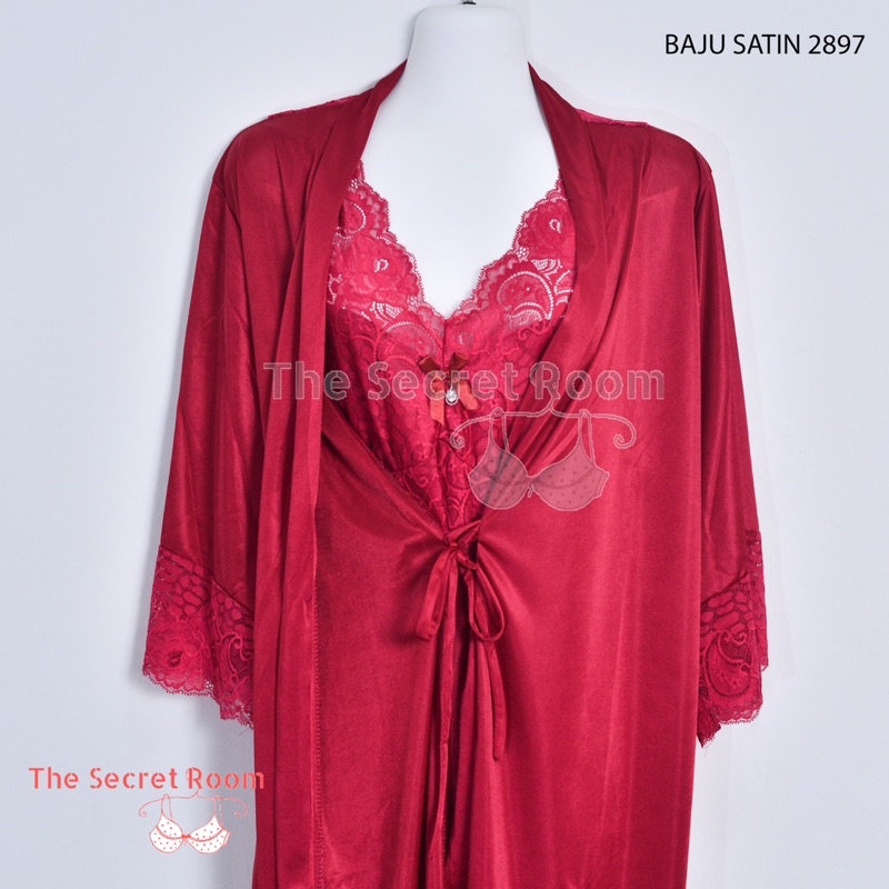 TALLY BAJU TIDUR KIMONO / LINGERIE SET 2897 | FREE SIZE | BAHAN SATIN PREMIUM