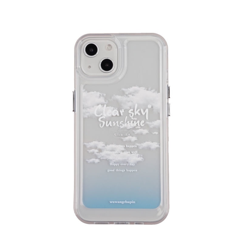 IPHONE Sunshine Sky Casing Ponsel Transparan Lembut Kompatibel Untuk Iphone14 13 12 11 Pro Casing Tahan Guncangan XS Max X XR 78 6 6S Plus Cover TPU