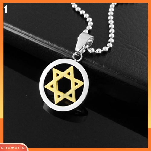 [WONE] Unisex Fashion Stainless Steel Liontin Jewish Bintang Daud Kalung Perhiasan