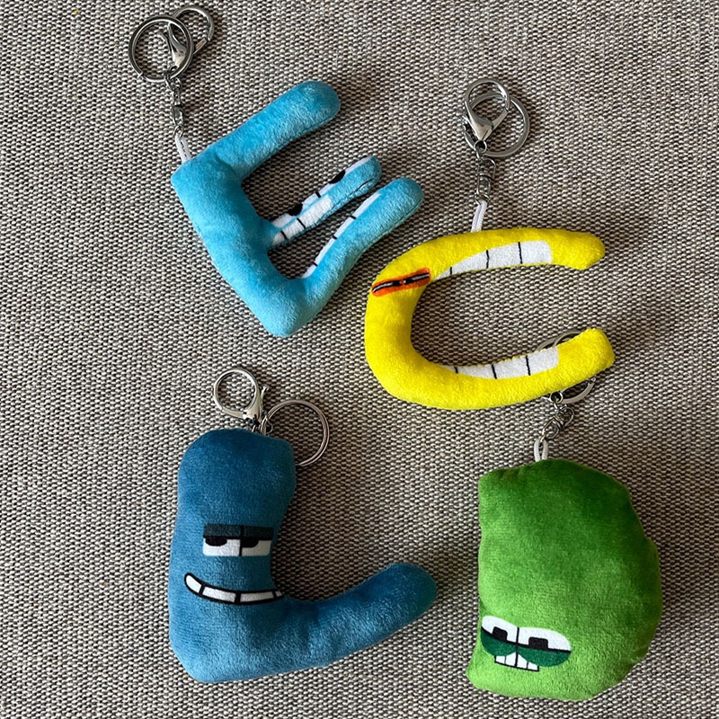 Alphabet Lore Plush Pendant Doll Keychain Toys Baby Educational Toy Home Decor Xmas Gift Pendant Cosplay Props Toys Key Chain Keyring