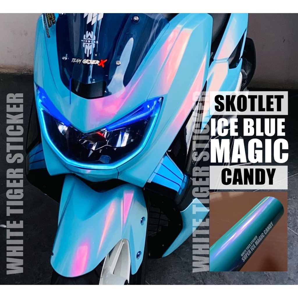 Jual Skotlet Stiker Motor Biru Lembayung Skotlet Volcano Magic Candy